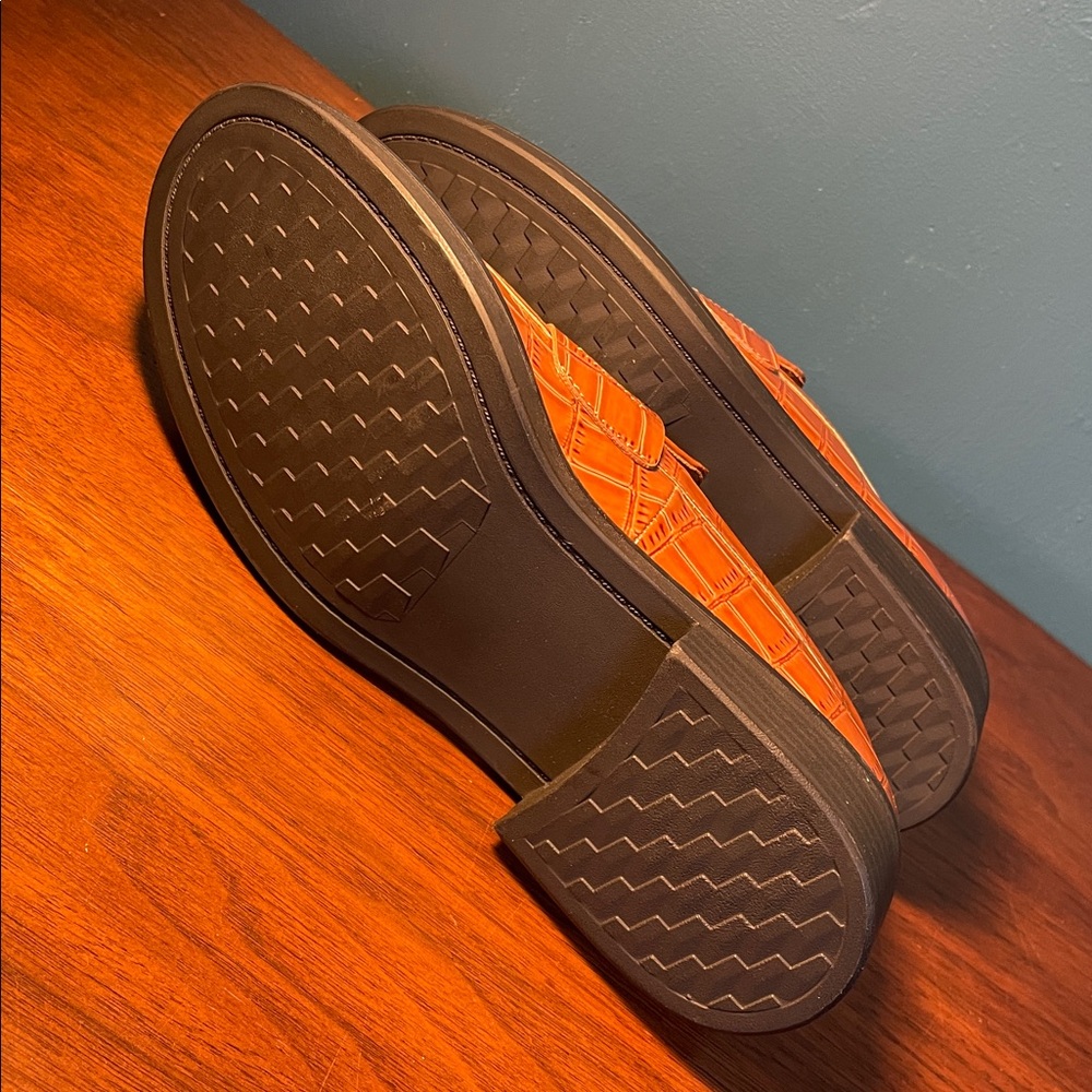 Madden Girl Burnt Orange Textured Loafers - Picture 4 of 9